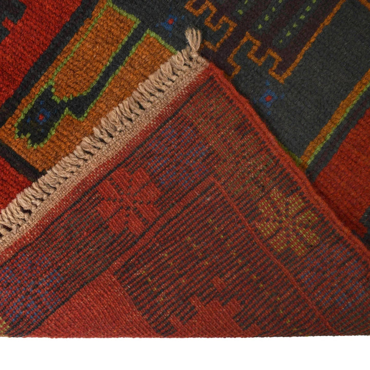 Afghan Baluchi Rug 2' 4" x 9' 4" Hand-Knotted | No. AL18252