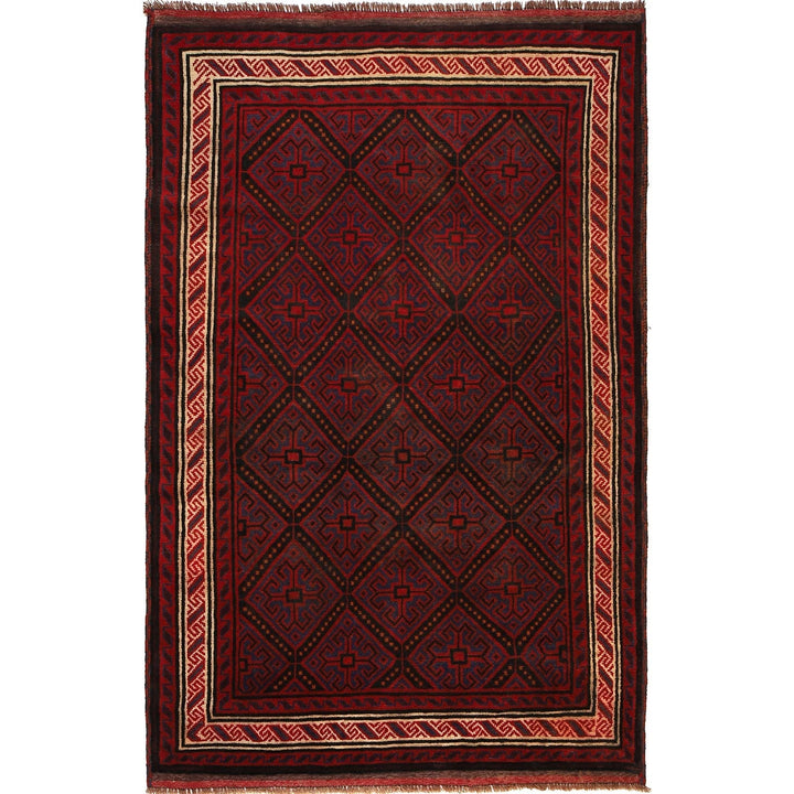 Afghan Baluchi Rug 4'11" x 7'6" Hand-Knotted | No. AL18295