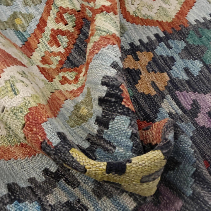 Afghan Vegetable Kilim Rug 5'7" x 8'0" Flat-Weave | No. AL183319