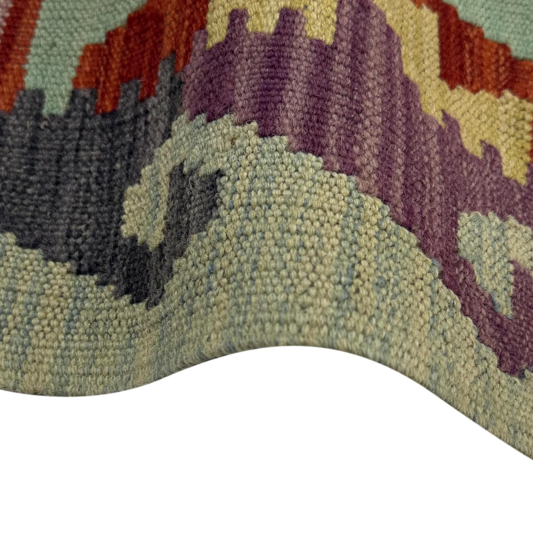Afghan Vegetable Kilim Rug 3' 3" x 4' 8" Flat-Weave | No. AL183368