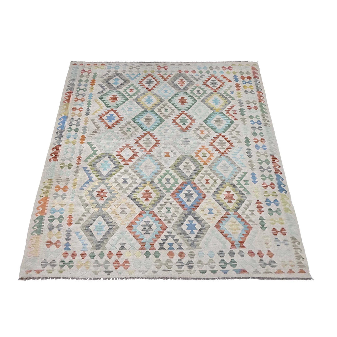Afghan Vegetable Kelim Rug 8' 2" x 11' 1" Flat-Weave | No. AL18341