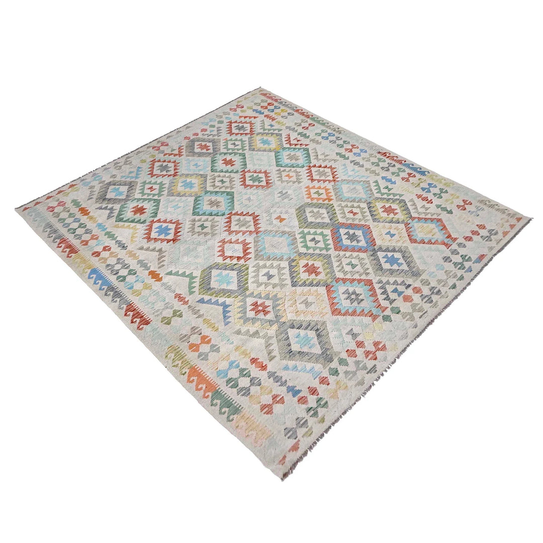 Afghan Vegetable Kelim Rug 8' 2" x 11' 1" Flat-Weave | No. AL18341