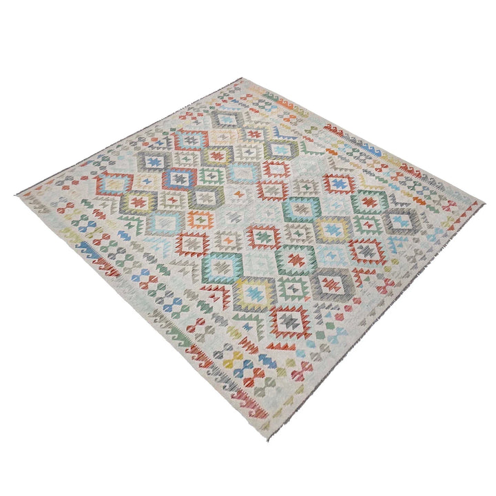 Afghan Vegetable Kelim Rug 8' 2" x 11' 1" Flat-Weave | No. AL18341