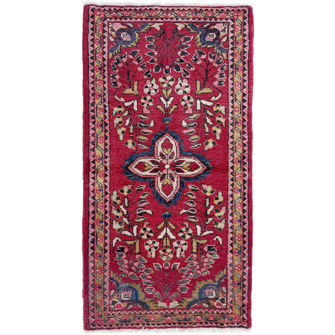 Red Afghan Baluchi Rug 2' 3" x 4' 3" Hand-Knotted | No. AL18363