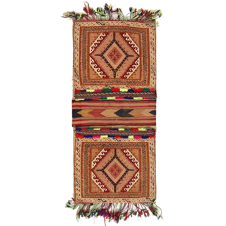 Afghan Saddle Bag Rug 1' 3" x 2' 7" Hand-Knotted | No. AL18405