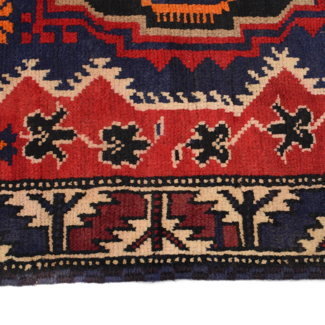 Red Afghan Prayer Rug 2' 9" x 4' 5" Hand-Knotted | No. AL18420