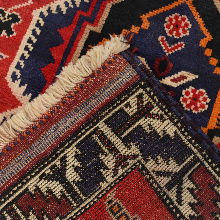 Red Afghan Prayer Rug 2' 9" x 4' 5" Hand-Knotted | No. AL18420