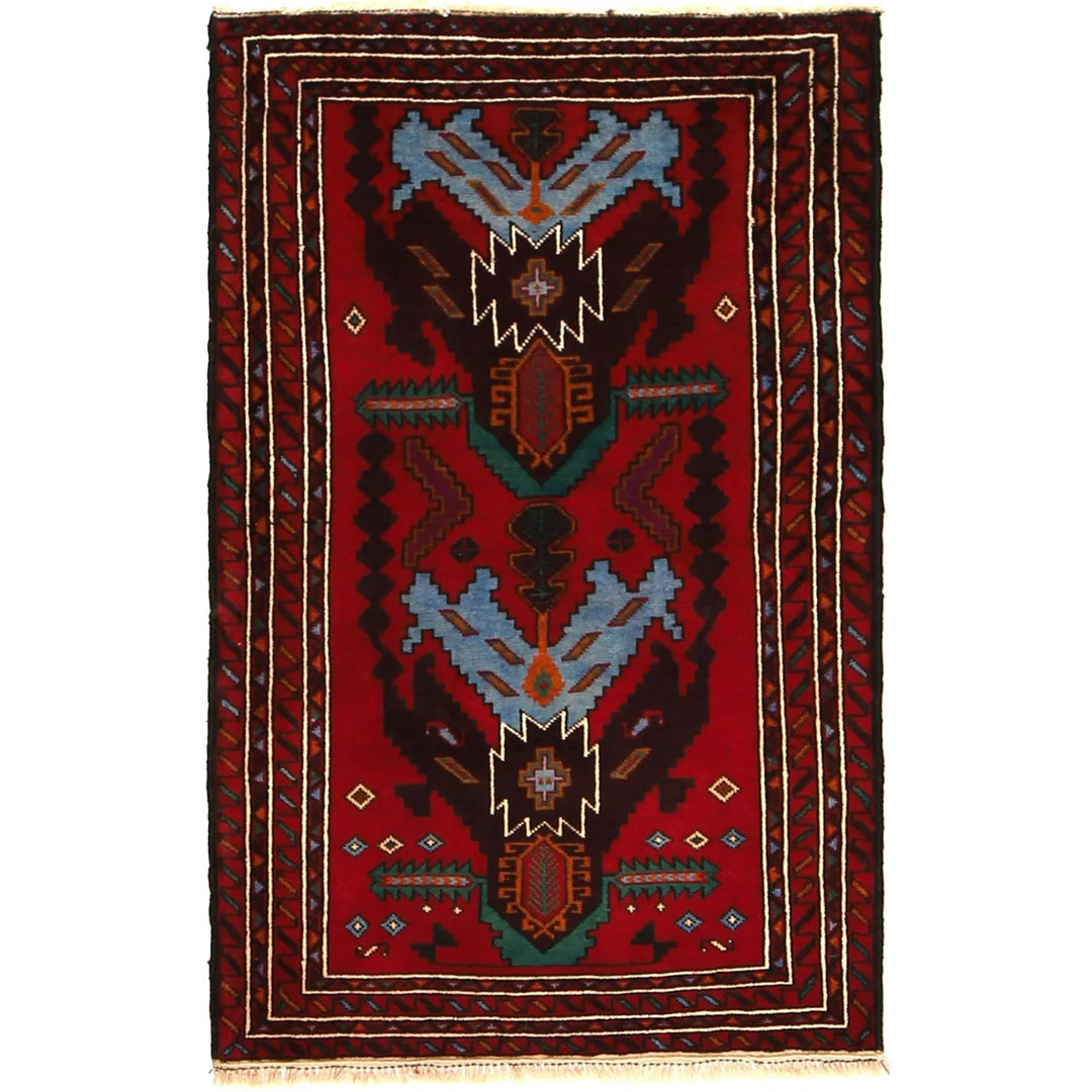 Afghan Baluchi Rug 2' 10" x 4' 6" Hand-Knotted | No. AL18436