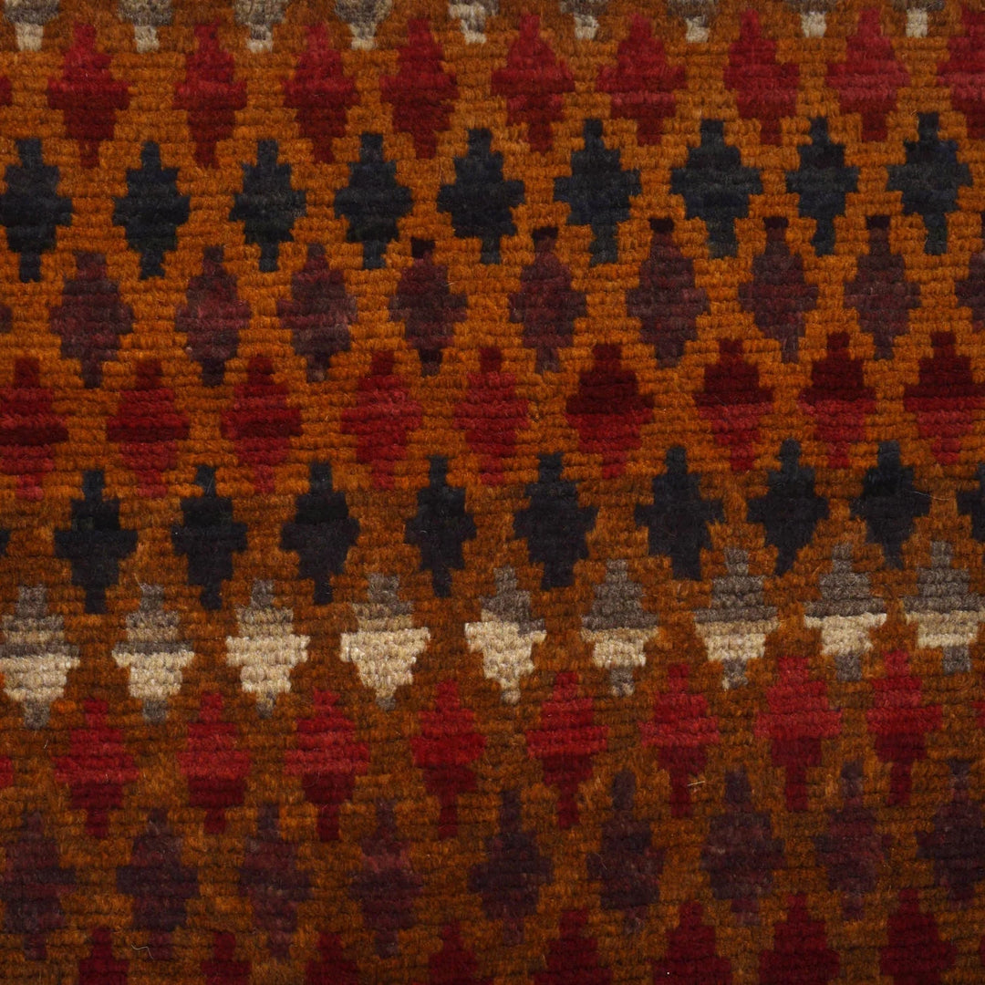 Orange Afghan Baluchi Rug 3' 7" x 5' 7" Hand-Knotted | No. AL18457