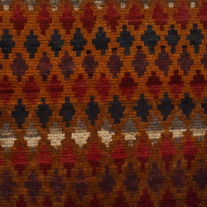 Orange Afghan Baluchi Rug 3' 7" x 5' 7" Hand-Knotted | No. AL18457