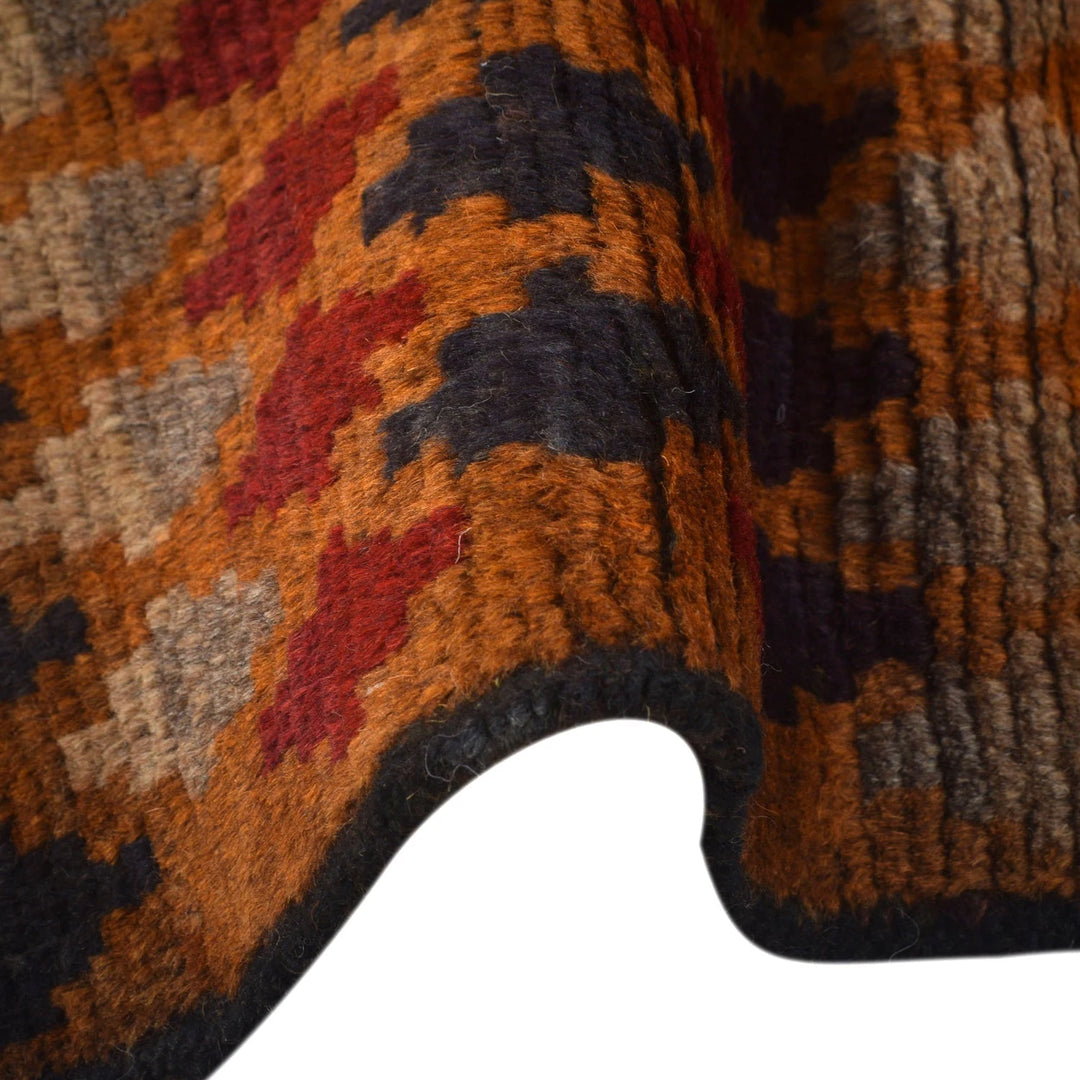 Orange Afghan Baluchi Rug 3' 7" x 5' 7" Hand-Knotted | No. AL18457
