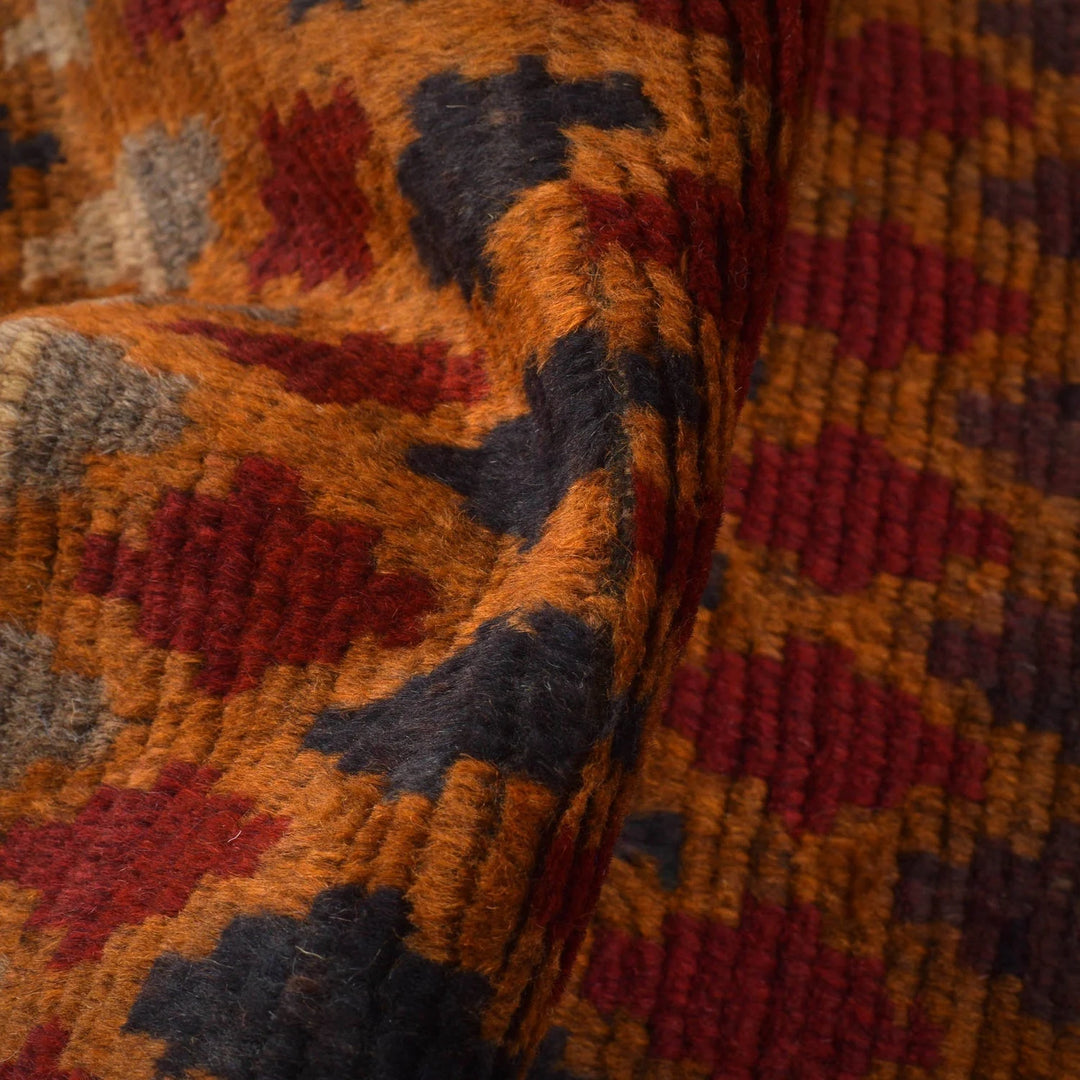 Orange Afghan Baluchi Rug 3' 7" x 5' 7" Hand-Knotted | No. AL18457