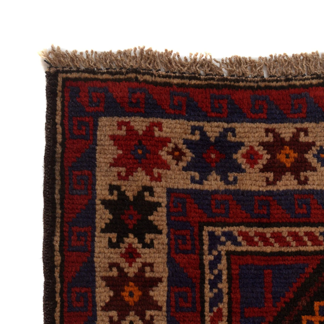 Afghan Baluchi Rug 2' 12" x 4' 9" Hand-Knotted | No. AL18459