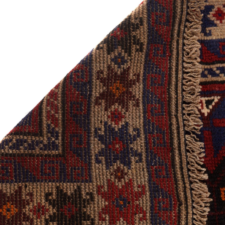 Afghan Baluchi Rug 2' 12" x 4' 9" Hand-Knotted | No. AL18459