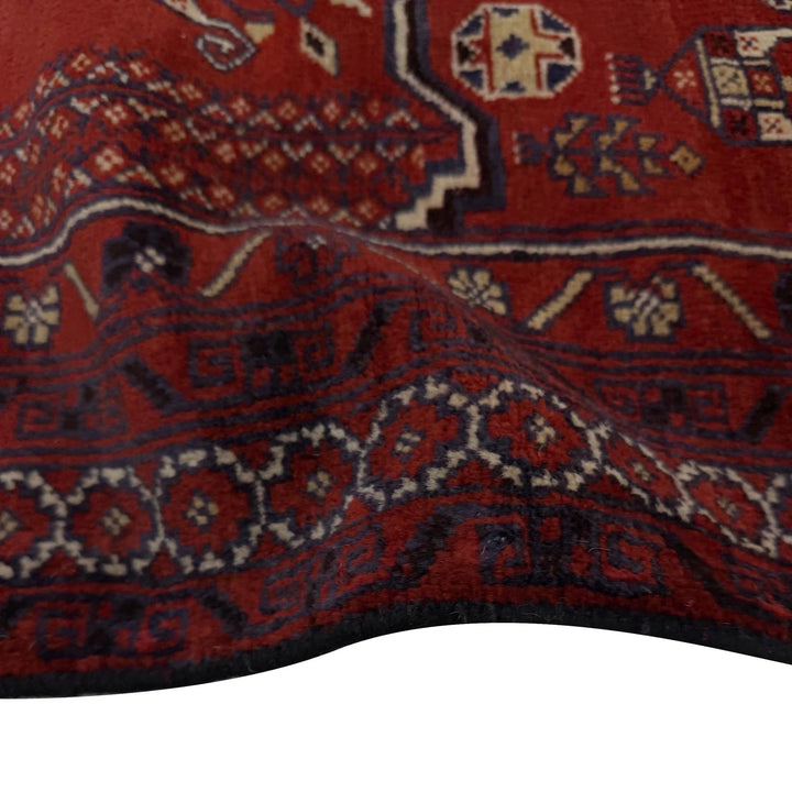 Red Afghan Prayer Rug 2' 10" x 4' 2" Hand-Knotted | No. AL18477