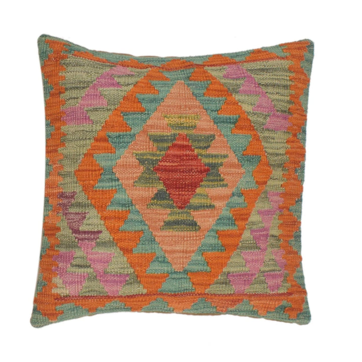 Afghan Kilim Cushion Cover 1' 6" x 1' 6" Flat-Weave | No. AL18527
