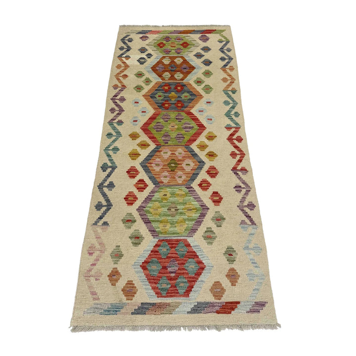 Afghan Vegetable Kilim Rug 2' 2" x 5' 9" Flat-Weave | No. AL185337