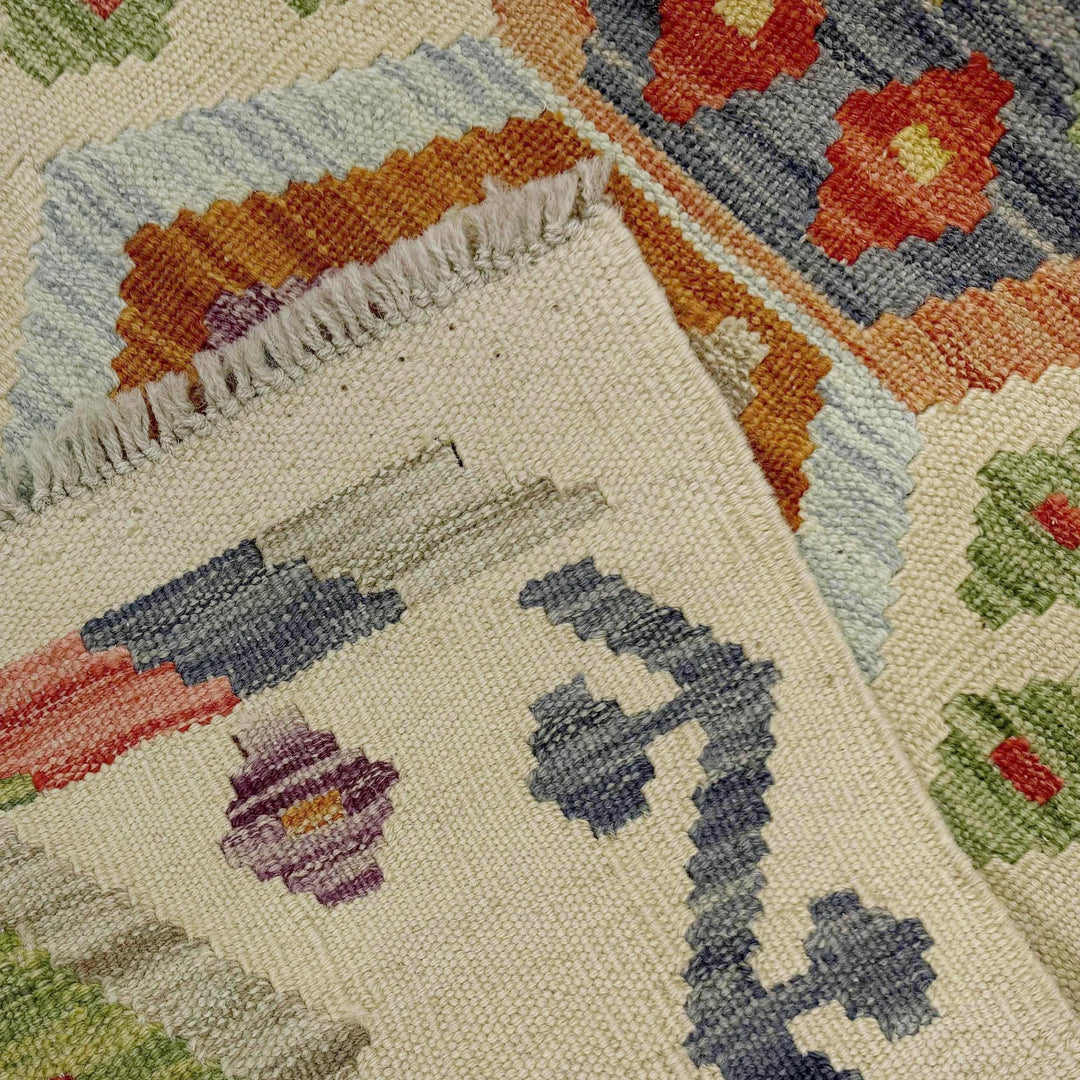 Afghan Vegetable Kilim Rug 2' 2" x 5' 9" Flat-Weave | No. AL185337