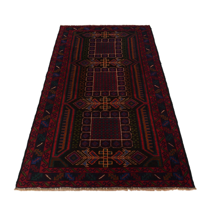 Afghan Baluchi Rug 3' 1" x 6' 1" Hand-Knotted | No. AL18569
