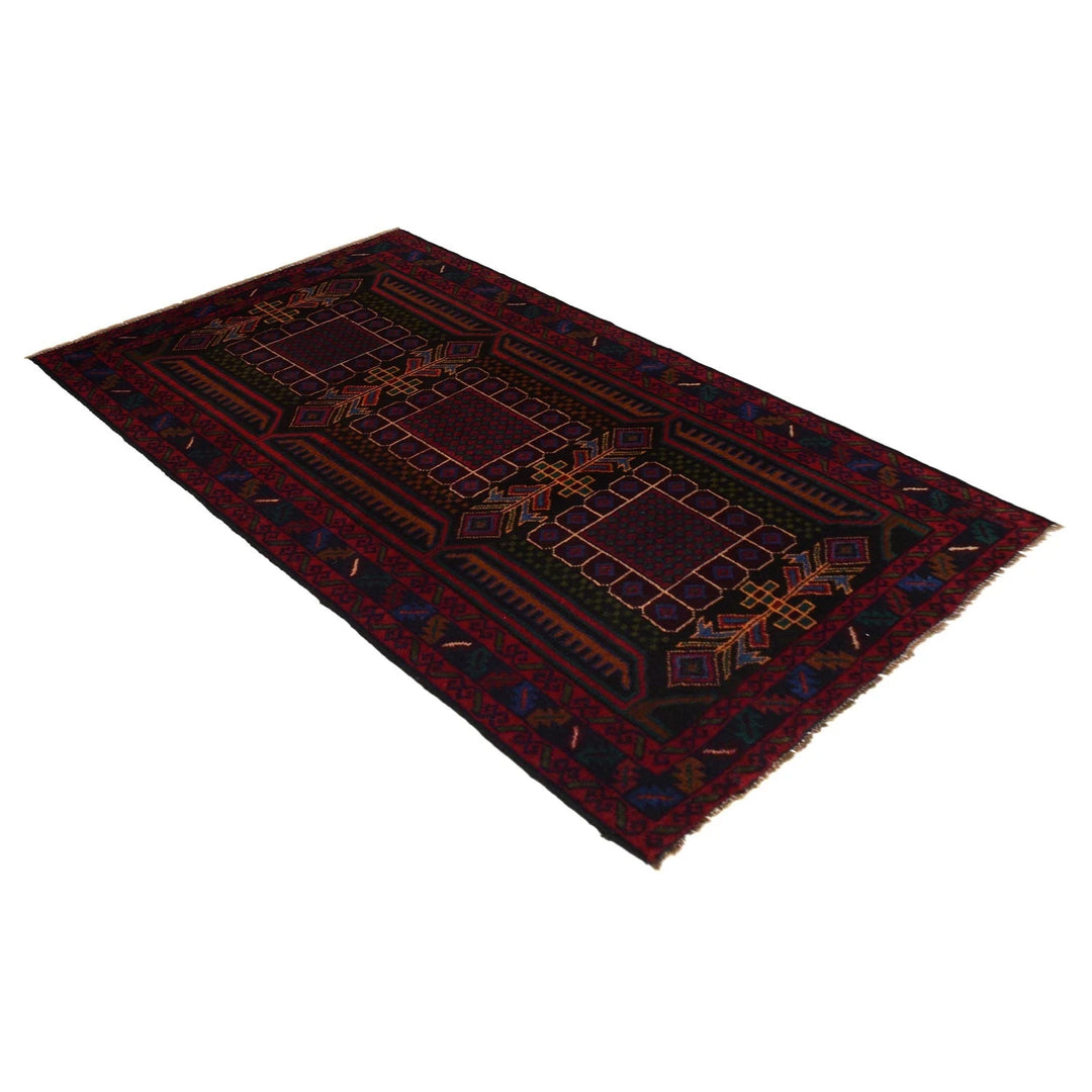 Afghan Baluchi Rug 3' 1" x 6' 1" Hand-Knotted | No. AL18569