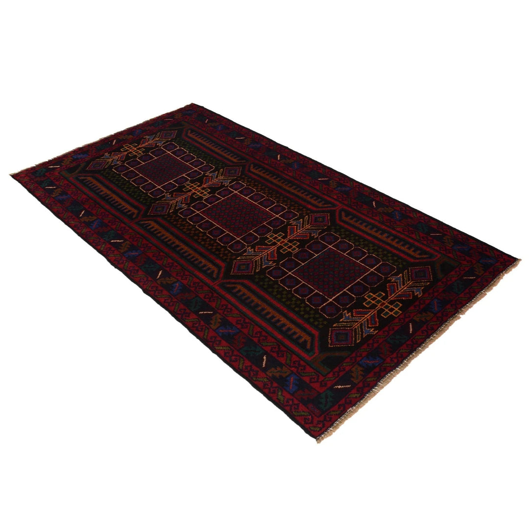 Afghan Baluchi Rug 3' 1" x 6' 1" Hand-Knotted | No. AL18569