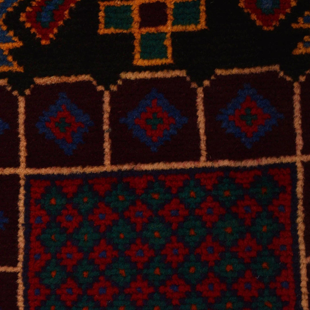 Afghan Baluchi Rug 3' 1" x 6' 1" Hand-Knotted | No. AL18569