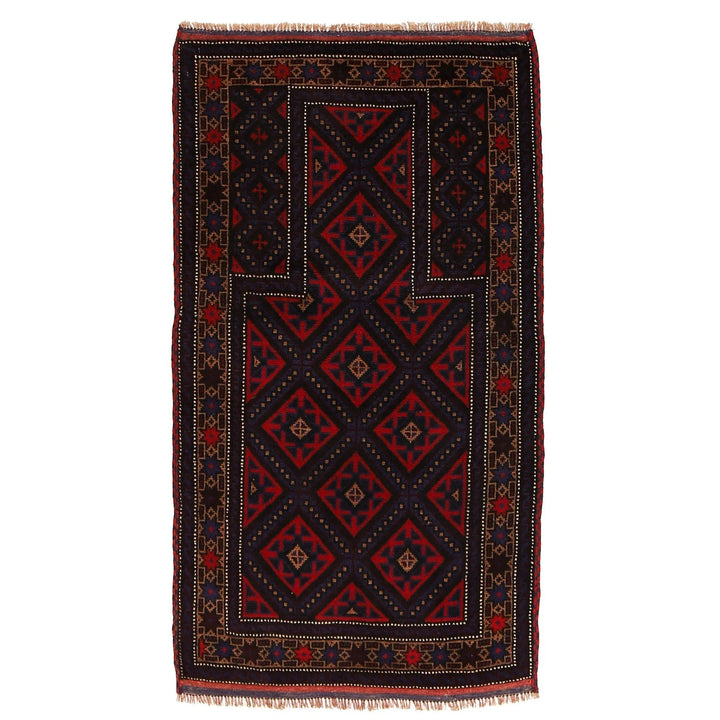 Beige Afghan Prayer Rug 2' 7" x 4' 6" Hand-Knotted | No. AL18577