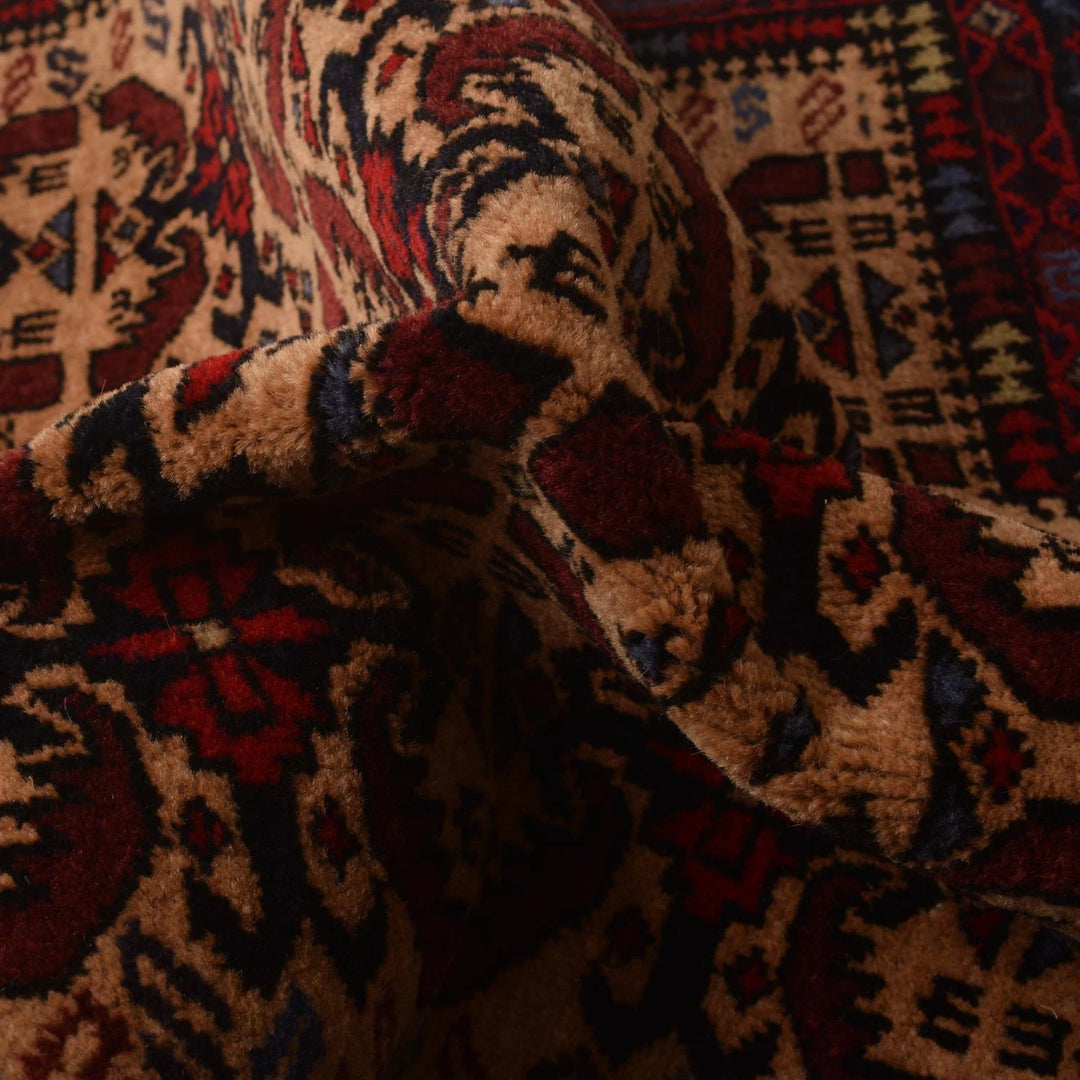 Afghan Prayer Rug 2' 9" x 3' 9" Hand-Knotted | No. AL18683
