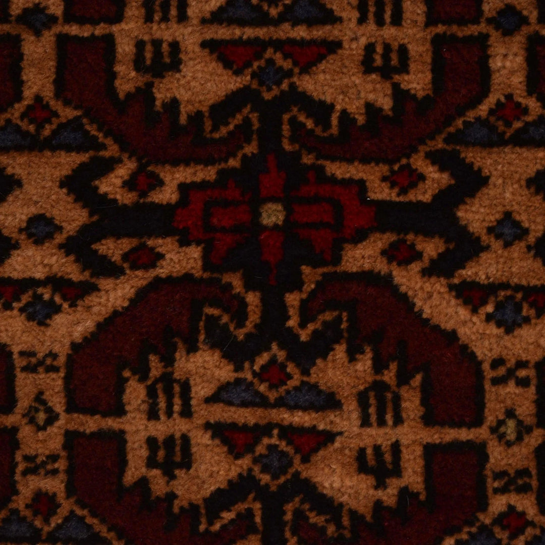 Afghan Prayer Rug 2' 9" x 3' 9" Hand-Knotted | No. AL18683