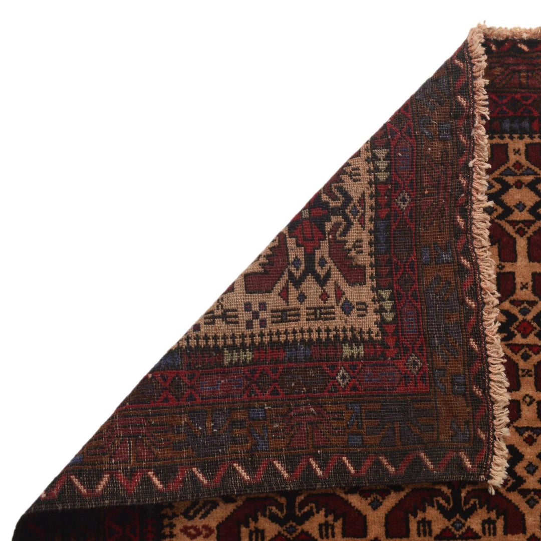 Afghan Prayer Rug 2' 9" x 3' 9" Hand-Knotted | No. AL18683