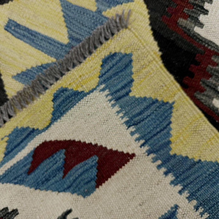 Afghan Vegetable Kilim Rug 2' 9" x 4' 2" Flat-Weave | No. AL186921