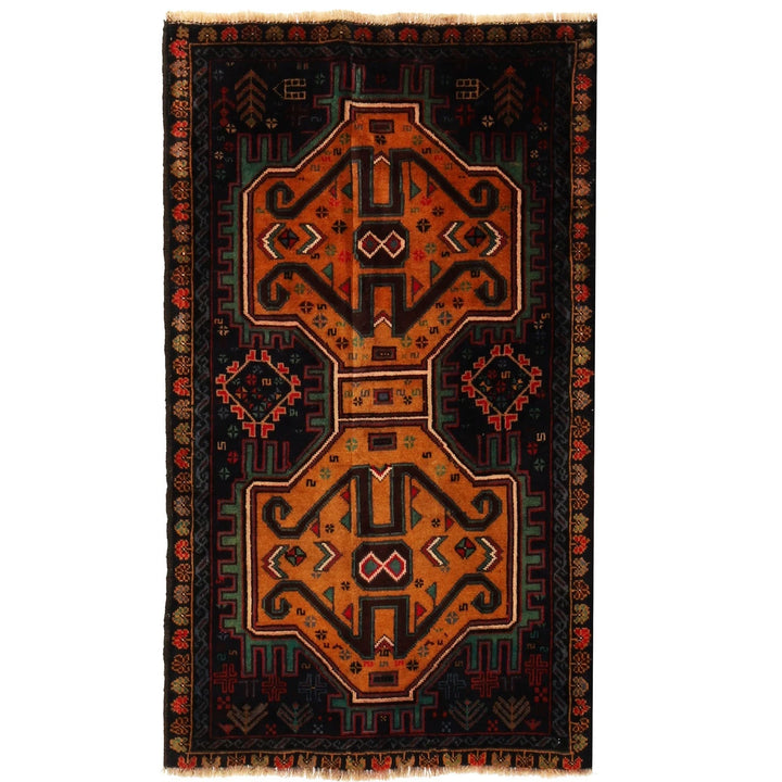 Afghan Baluchi Rug 2' 8" x 4' 6" Hand-Knotted | No. AL18699