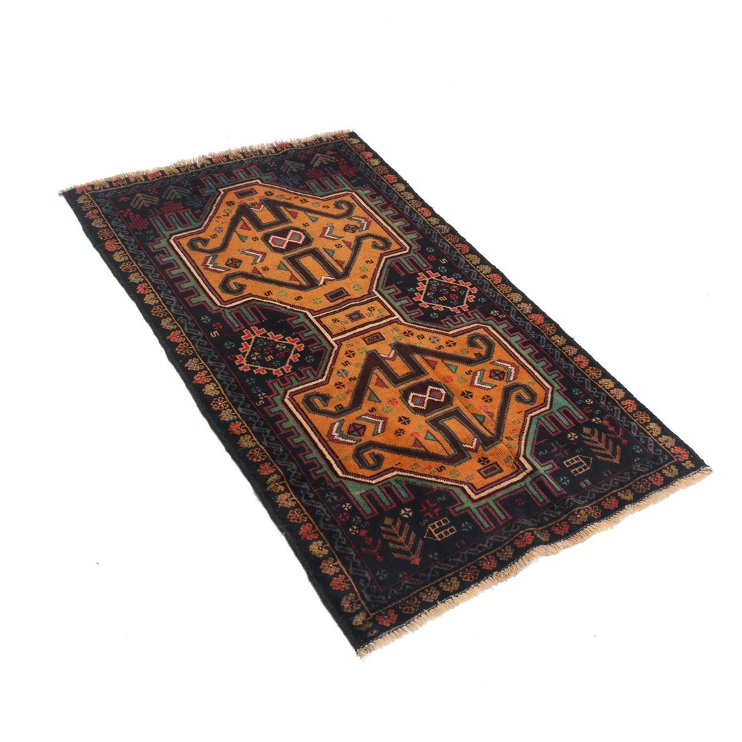 Afghan Baluchi Rug 2' 8" x 4' 6" Hand-Knotted | No. AL18699