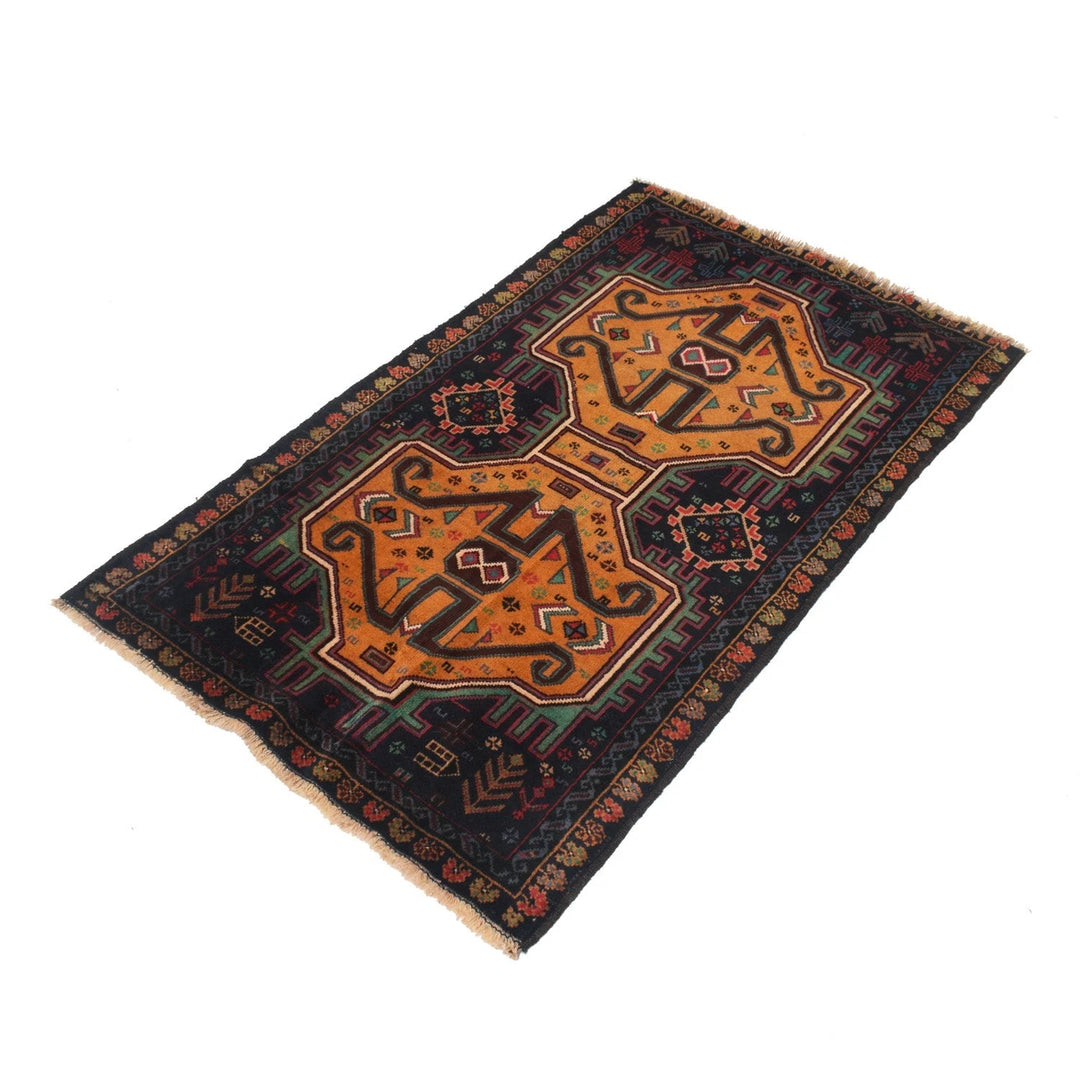 Afghan Baluchi Rug 2' 8" x 4' 6" Hand-Knotted | No. AL18699