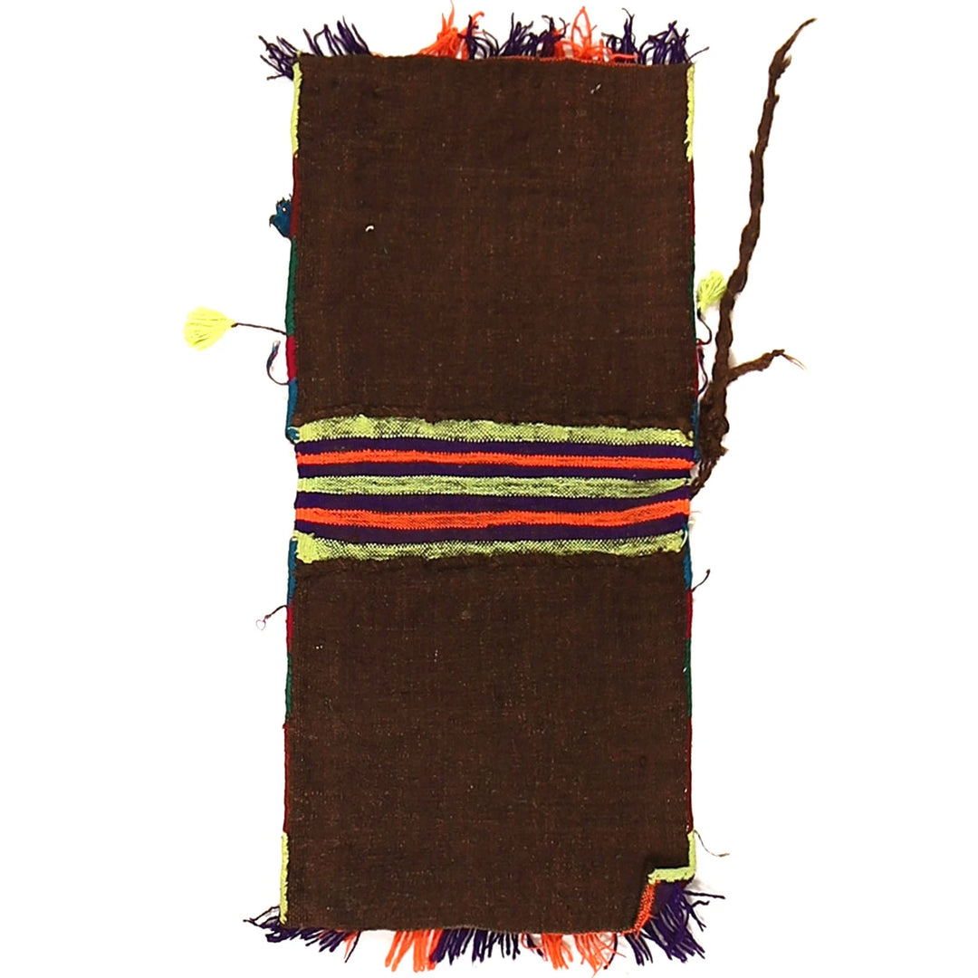 Multicolor Afghan Sadde Bag Rug 0'11" x 2'1" Hand-Knotted | No. AL187368