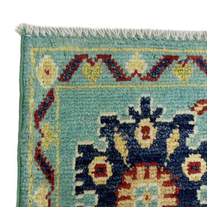 Blue Afghan Sultani Rug 4' 0" x 5' 8" Hand-Knotted | No. AL18739