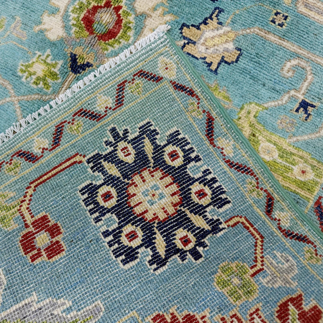 Blue Afghan Sultani Rug 4' 0" x 5' 8" Hand-Knotted | No. AL18739