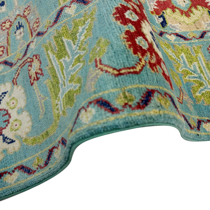 Blue Afghan Sultani Rug 4' 0" x 5' 8" Hand-Knotted | No. AL18739