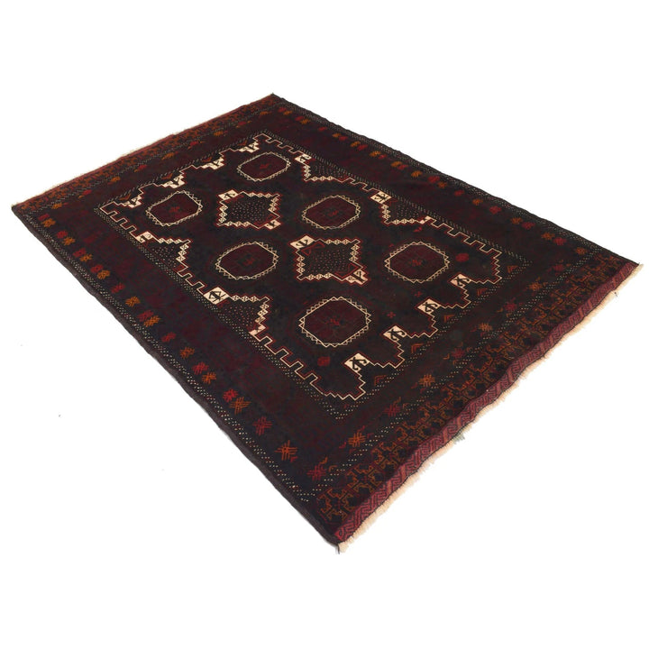 Afghan Baluchi Rug 4' 6" x 6' 5" Hand-Knotted | No. AL18742