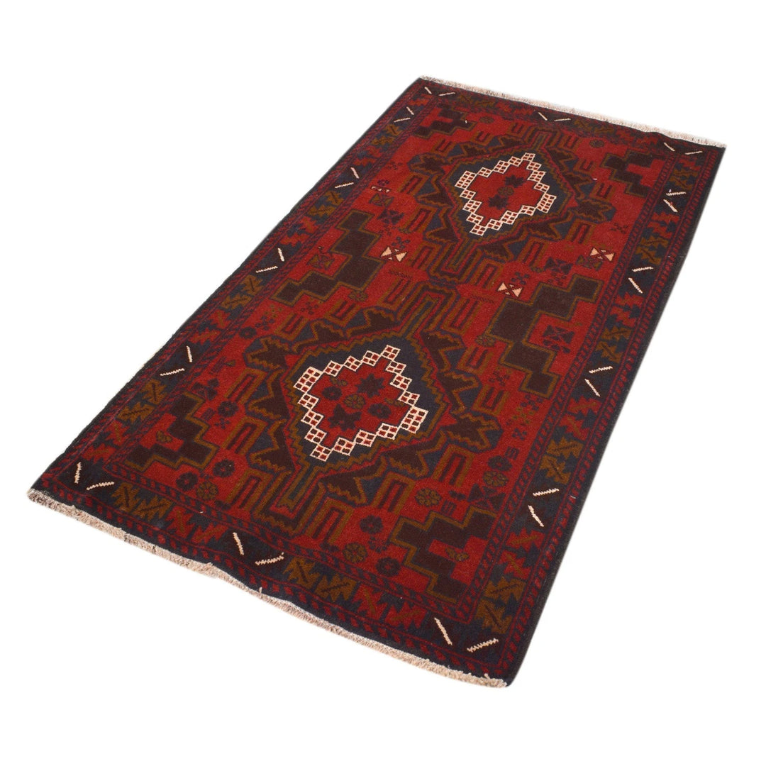 Afghan Baluchi Rug 3' 1" x 5' 2" Hand-Knotted | No. AL18743