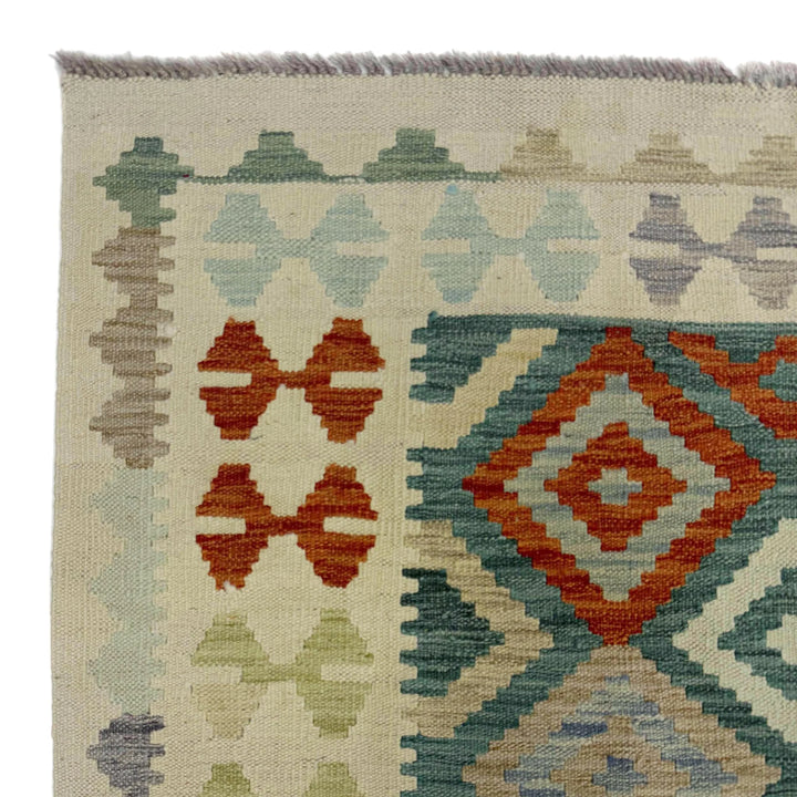 Afghan Vegetable Kilim Rug 6' 8" x 9' 8" Flat-Weave | No. AL189115