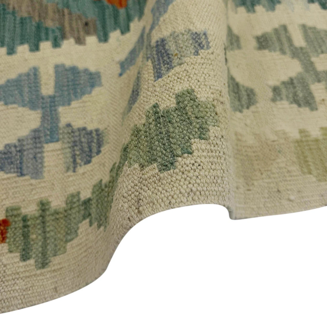 Afghan Vegetable Kilim Rug 6' 8" x 9' 8" Flat-Weave | No. AL189115