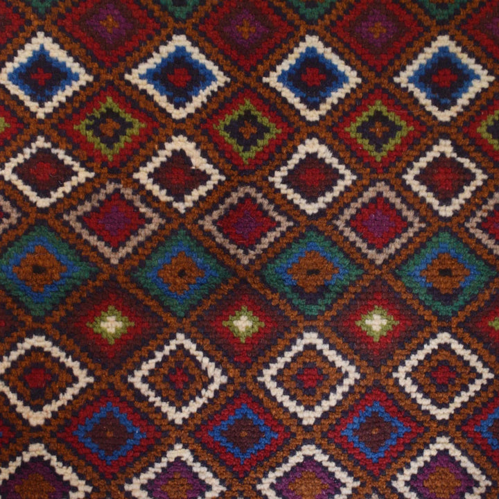 Brown Afghan Baluchi Rug 3' 3" x 5' 1" Hand-Knotted | No. AL18937