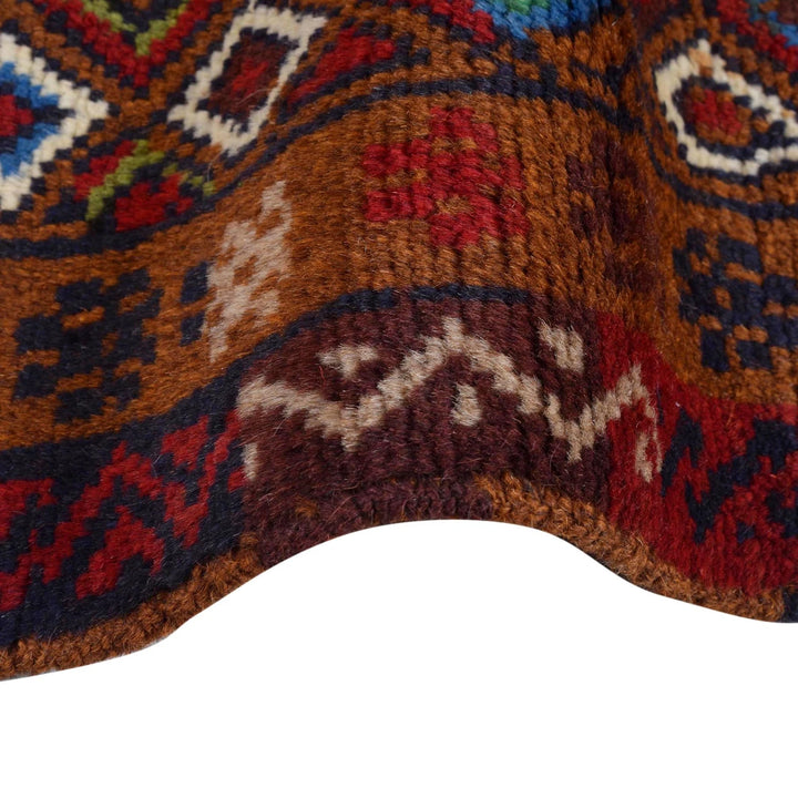 Brown Afghan Baluchi Rug 3' 3" x 5' 1" Hand-Knotted | No. AL18937