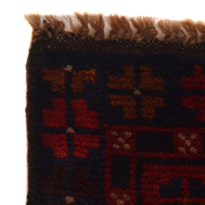 Red Afghan Baluchi Rug 2' 9" x 4' 8" Hand-Knotted | No. AL18976