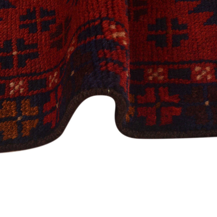 Red Afghan Baluchi Rug 2' 9" x 4' 8" Hand-Knotted | No. AL18976