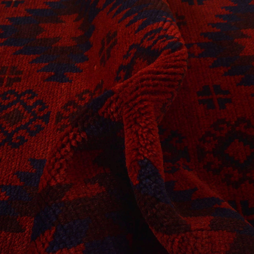 Red Afghan Baluchi Rug 2' 9" x 4' 8" Hand-Knotted | No. AL18976