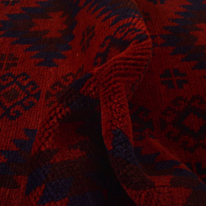 Red Afghan Baluchi Rug 2' 9" x 4' 8" Hand-Knotted | No. AL18976