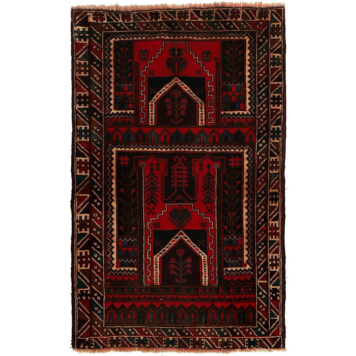 Afghan Prayer Rug 3' 1" x 5' 4" Hand-Knotted | No. AL18999