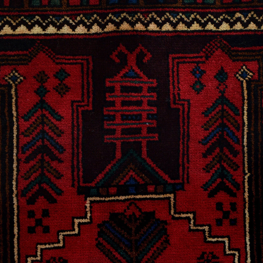 Afghan Prayer Rug 3' 1" x 5' 4" Hand-Knotted | No. AL18999